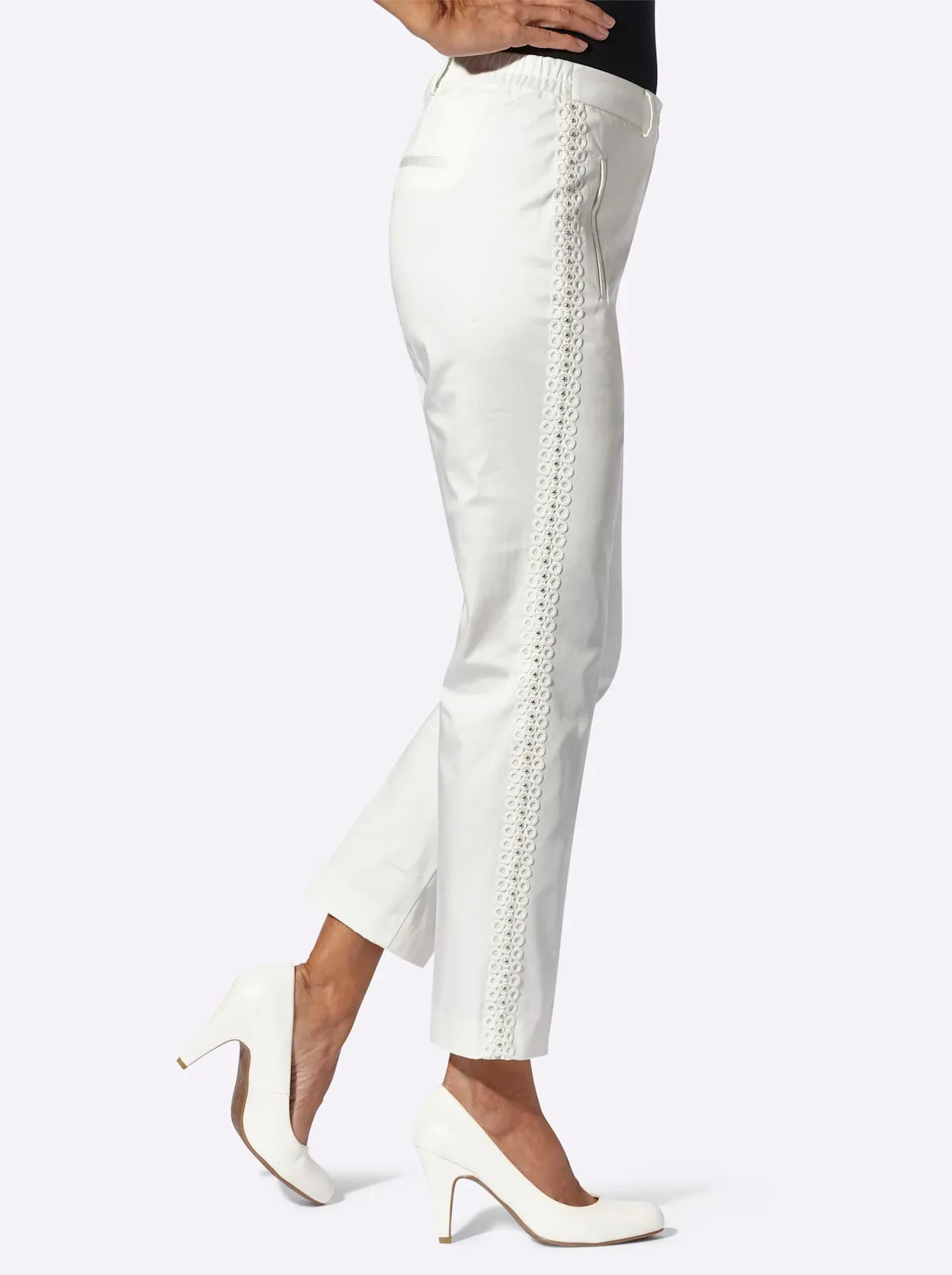 Webhose LADY, Damen, Gr. 38, Normalgrößen, ecru, 97% Baumwolle, 3% Elasthan, unifarben, Hosen
