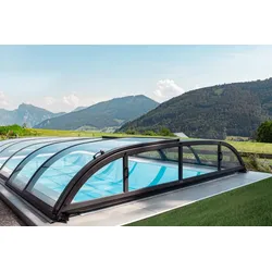 Automatische Poolüberdachung - elektrisch mit Motor SkyCover® Harmony Clear 3.7x6.3m