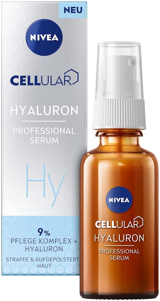 NIVEA Cellular Professional Serum Hyaluron (30 ml), feuchtigkeitsspendendes Hyaluron Serum, Anti Falten Serum für einen frischen und gesund aussehenden Teint