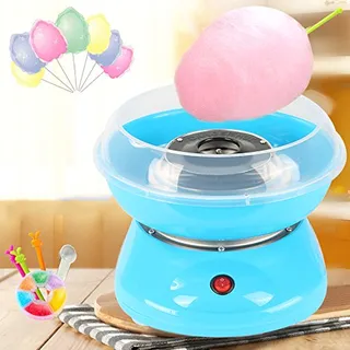 XDAILUYYDS Zuckerwattemaschine, Retro Cotton Candy Machine, Zuckerwatte Maschine mit Stäbchen und Messlöffel, Zuckerwattenmaschiene für Zuhause Kindergeburtstag Party (A-Blau)