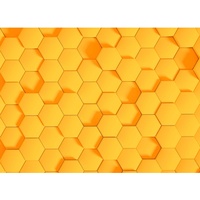 living walls Fototapete Designwalls Honeycomb 2«, glatt, (5 St), gelb Orange 3,50 m x 2,55 m FSC®