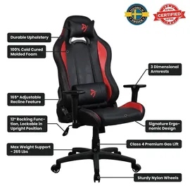 Arozzi Toretta Gaming-Stuhl Rot / Schwarz