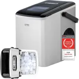 First Austria TZS First Austria Eiswürfelmaschine Edelstahl 9 Würfel in 7-9 Minuten| Eiswürfelbereiter 120W, Ice Cube Maker, 1,8 L Wassertank, LED Bedienpan... - Grau