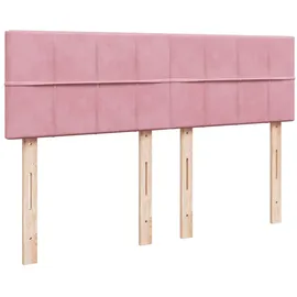 vidaXL Boxspringbett mit Matratze Rosa 160x200 cm Samt