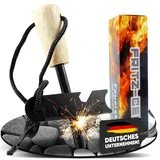 Fritz-Cell Feuerstahl Feuerstarter für Camping, Survival, Outdoor Magnesiumstahlgriff mit Holzgriff FS 2