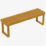 Outsunny 2-Sitzer Gartenbank, wetterfest Sitzbank aus Holz, 300kg Belastbar Parkbank mit Latten-Sitz, Gartenmöbel, Balkonbank für Garten, Balkon, Terrasse Park, Hof, Veranda 128 x 51 x 73 cm, Teak