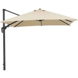 SCHNEIDER Rhodos Twist Ampelschirm, natur, 300 x 300 cm, quadratisch