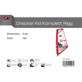 F2 Windsurf Segel Checker Kid 5 qm Rot