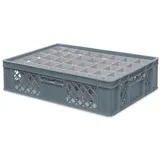 BRB-Lagertechnik Aufbewahrungskorb Gläserkiste 600 x 400 mm 1-tlg. grau