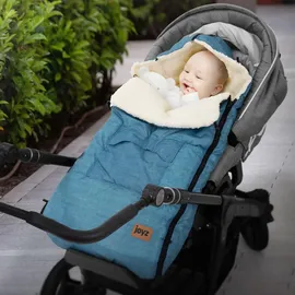 joyz Babyfußsack, 94x48x10 cm Jeans-Blau aus Polyester Joyz