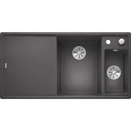 Blanco Axia III 6 S links felsgrau + Excenterbetätigung + InFino + Holzschneidbrett