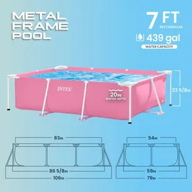 Intex 28266NP Aufstellpool rechteckig 220 x 150 x 60 cm rosa