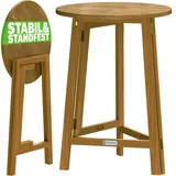 CASARIA Stehtisch Bistrotisch Klappbar Akazie Holz 78x110cm