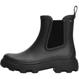 Tommy Hilfiger Damen Gummistiefel Rubber Rainboot mit Blockabsatz, Schwarz (Black), 37