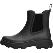 Tommy Hilfiger Damen Gummistiefel Rubber Rainboot mit Blockabsatz, Schwarz (Black), 37