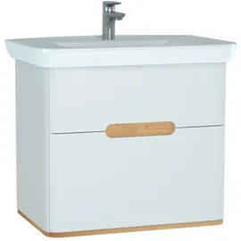 Vitra Sento Set 78 cm, Weiß Matt, Dekor, Überlaufloch, Hahnloch mittig