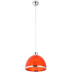 Retro Pendelleuchte mit einem Lampenschirm in rot CARLO D23