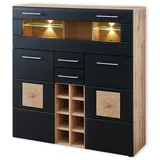 Innostyle Highboard Sonate 120 x 128 x 37 cm Schwarz
