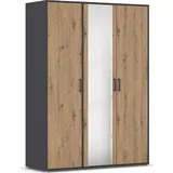 Rauch »Kleiderschrank Schrank Garderobe Wäscheschrank VOYAGER«, (in 3 verschiedenen Ausstattungen BASIC/CLASSIC/PREMIUM), mit modernen Griffen in Graumetallic und Spiegel