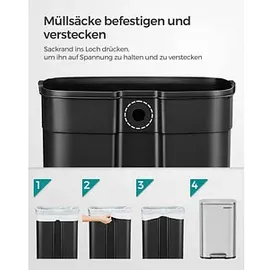Songmics Mülleimer 50,0 l silber