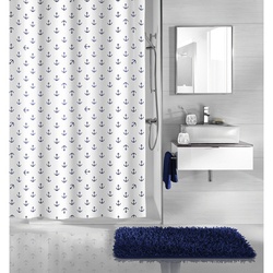 KLEINE WOLKE Duschvorhang »Anchor«, BxH: 180 x 200 cm, Schiffsanker, dunkelblau - weiss