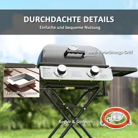 Outsunny Gasgrill schwarz