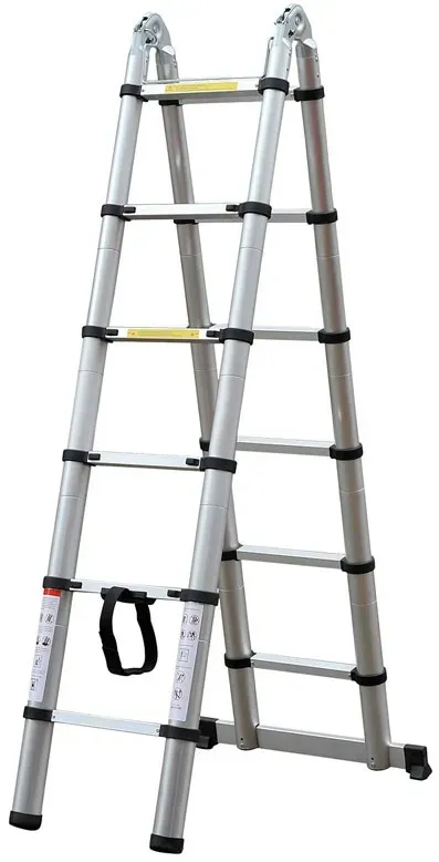 Teleskopleiter aus Aluminium, Sprossen, 3,8 m, 6+6 Sprossen