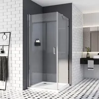 Duschkabine 90x80x195 Cm Eckeinstieg Schwingtür Mit Seitenwand Duschkabine Pendeltür Drehtür Mit 80cm Seitenwand Duschabtrennung Pendeltür Komplett Dusche 6mm Nano Egs Glas Duschwand