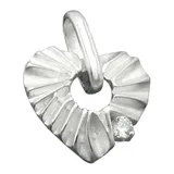 GALLAY Herzanhänger 17mm Zirkonia matt-glänzend Silber 925