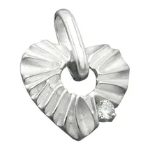 GALLAY Herzanhänger 17mm Zirkonia matt-glänzend Silber 925