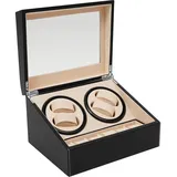 Gaabungky Automatik Uhrenbeweger 4+6 Uhr Winder Geräuschgering Bidirektionale Rotation Große Kapazität Uhren-Display-Case Automatik Uhrenkasten für Verschiedene Mechanischen Uhren, Schmuck (schwarz)