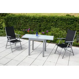 Merxx Balkonausziehtisch 130 x 65 x 75 cm silber/grau