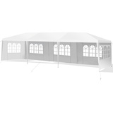 Costway Gartenpavillon 3 x 9 m inkl. Seitenwände weiß