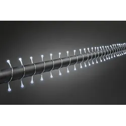 Konstsmide LED Globelichterkette, runde Dioden, 80 kalt weiße Dioden, 24V Außentrafo, transparentes Kabel