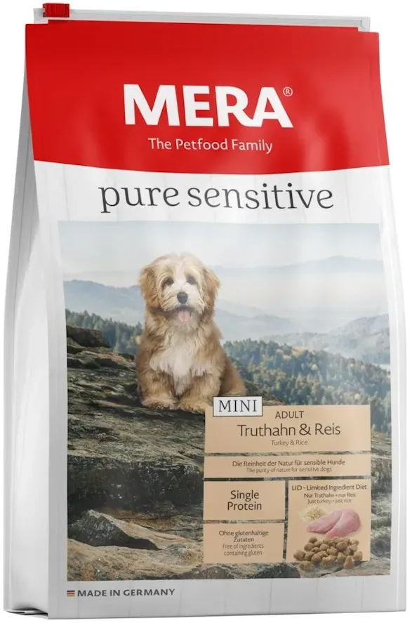 mera pure sensitive MINI Truthahn/Reis Hundetrockenfutter 4 Kilogramm