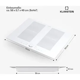 Klarstein Induktionskochfeld, Glaskeramik Kochfeld, 7000W Induktionskochfeld mit 4 Platten, Einbau-Induktionskochfeld mit Touch-Display und Timer, Moderne Kochfelder mit Überhitzungsschutz