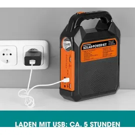 EasyMaxx Solar-Generator Kit 4500mAh schwarz/orange