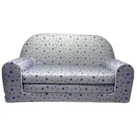 FORTISLINE Kindersitzgruppe Kindersofa "MINI" Kindercouch zum Aufklappen W386 blau|grau