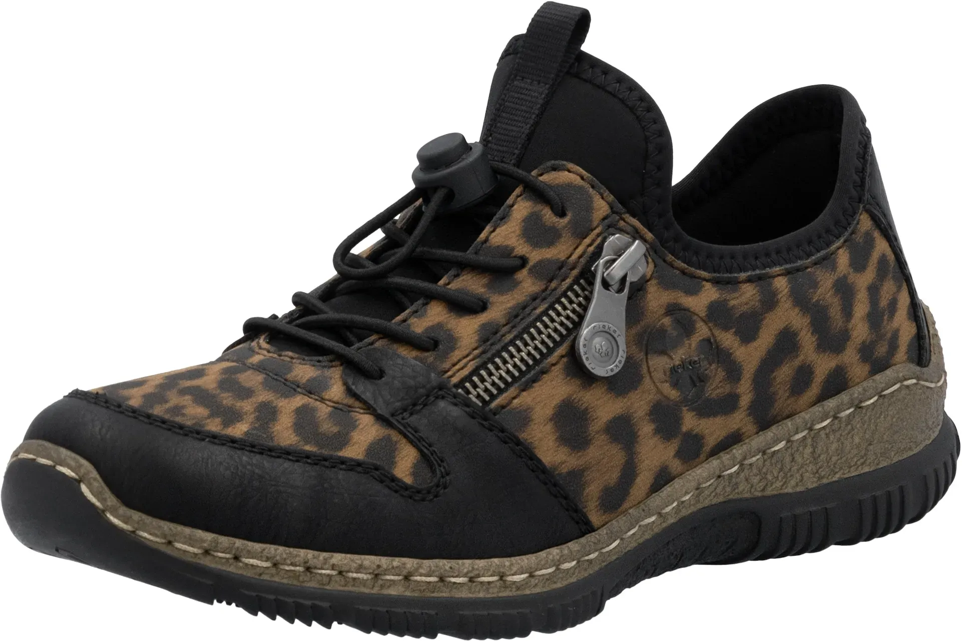 Slip-On Sneaker Schlupfschuh, Leo-Sneaker, Freizeitschuh mit MemoSoft-Innensohle, Gr. 36, leo-schwarz, , 87864822-36