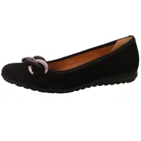 Gabor Damen Klassische Ballerinas, Frauen Flats,Moderate Mehrweite (G),Pumps,Halbschuhe,Sommerschuhe,Slipper,schwarz(Uni+asilb),38.5 EU / 5.5 UK - 38.5 EU