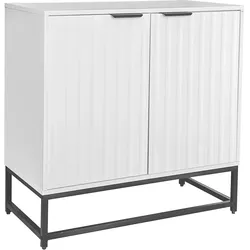 Merax Moderne Sideboard Kommode mit 2 Türen in Vakuum-Formgebung, Standschrank Lagerung Schrank, B80/T40/H80 cm