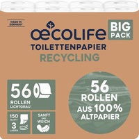 oecolife Toilettenpapier Recycling BIG Pack 56 St