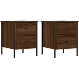 vidaXL Nachttische 2 Stk. Braun Eichen-Optik 40x42x50 cm Holzwerkstoff