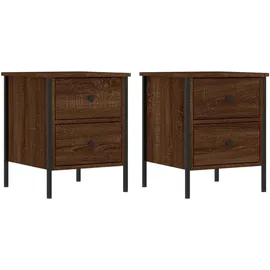 vidaXL Nachttische 2 Stk. Braun Eichen-Optik 40x42x50 cm Holzwerkstoff