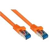 Alcasa RNS® Patchkabel mit Rastnasenschutz, Cat. 6A, S/FTP, PiMF, halogenfrei, 500MHz, orange, 15m Netzwerkkabel