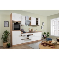 Küche Küchenzeile Küchenblock grifflos Eiche Weiß Lorena 280 cm Respekta