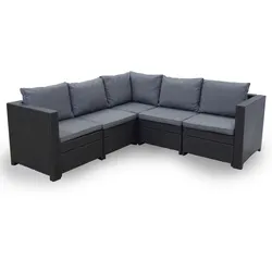 Keter Lounge Set Provence | Kombinationen inkl. Sessel und höhenverstellbarer Tisch | Kissen in anthrazit