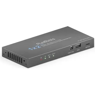 PureLink PureTools - 1x2 HDMI2.1 Splitter - 48Gbps - 8K (60Hz 4:2:0) 12 bit, Audio De-Embedding und Signal M, Switch Box