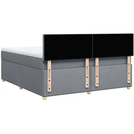 vidaXL Boxspringbett mit Matratze Hellgrau 180x200 cm Stoff