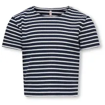 Only & Kids Damen Kognella Striped S/S O-Neck Top JRS Noos, Night Sky, 158-164 - 158-164